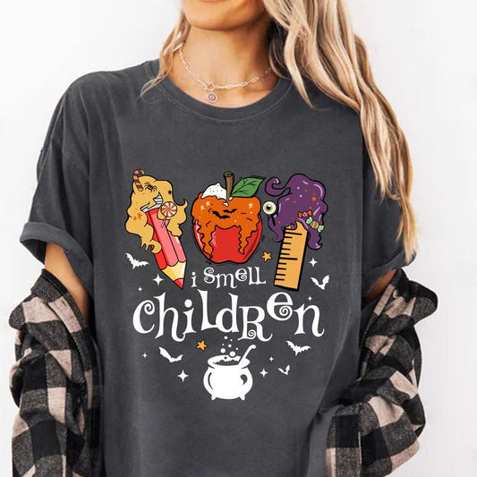 I Smell Children Halloween Teacher Shirt, Funny Teacher Shirt, Fall Teacher Shirt, Witchy Teacher Shirt, Trick Or Teach, Spooky Teacher