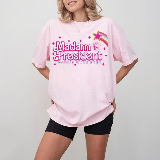 Madam President T-Shirt, Pink Harris Walz 2024 Shirt, Kamala Harris Tee, Election Shirt, Vote Shirt
