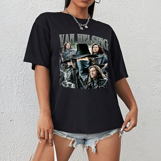 Vanhelsing Vintage T-Shirt, Hugh Jackman Graphic Tee Bootleg Gift for Men and Women - Comfort, Cotton Fabric Top Fabric Top