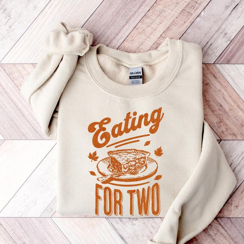 Eating for Two Pregnancy Announcement Shirt, Pregnancy Reveal, Fall Baby announcement Shirt, Fall Maternity Shirt