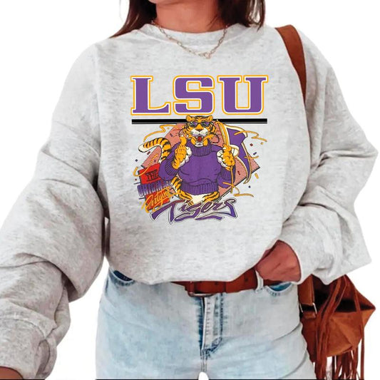Vintage NCAA Louisiana Football Sweatshirt, LSU Tigers Louisiana State University NCAA Unisex t-shirt, sweatshirt, hoodie Cotton Menswear
