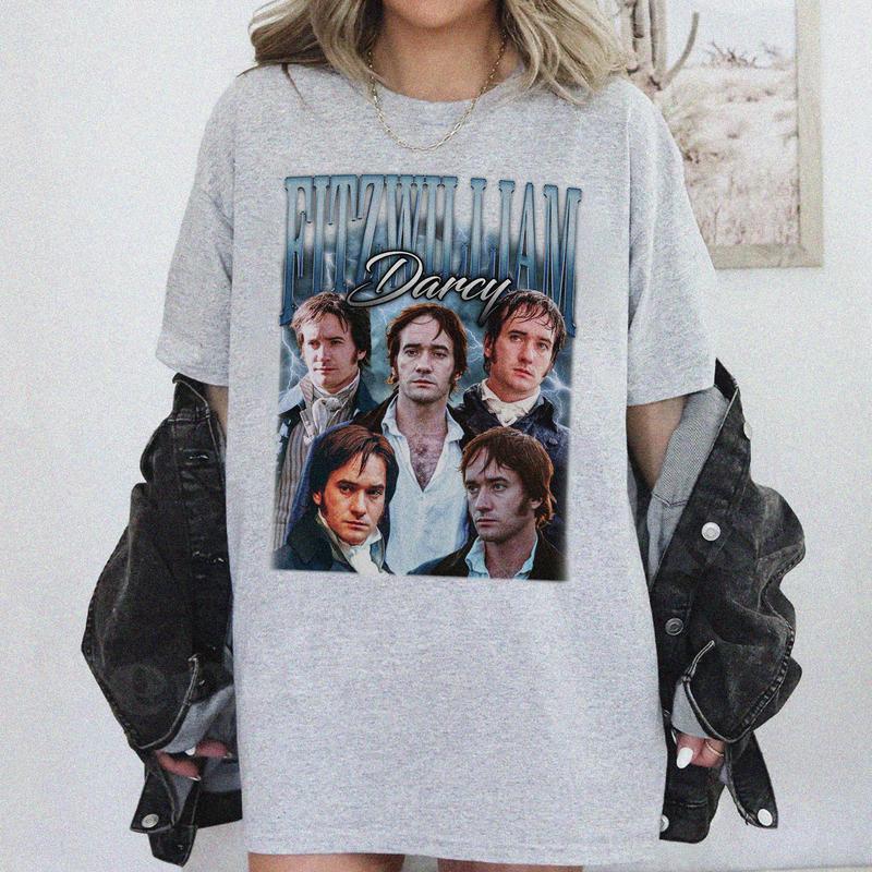 Fitzwilliam Darcy Pride and Prejudice Retro T-Shirt Retro Fitzwilliam Darcy Graphic Tee Sweatshirt Hoodie Unisex Casual Oversized