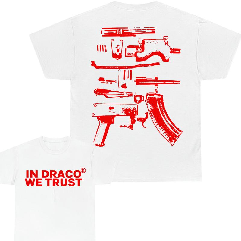 IN DRACO WE TRUST Tshirt , Design Color Red - Full Color , Double Side ,Menswear & Womenswear Tops T-shirt
