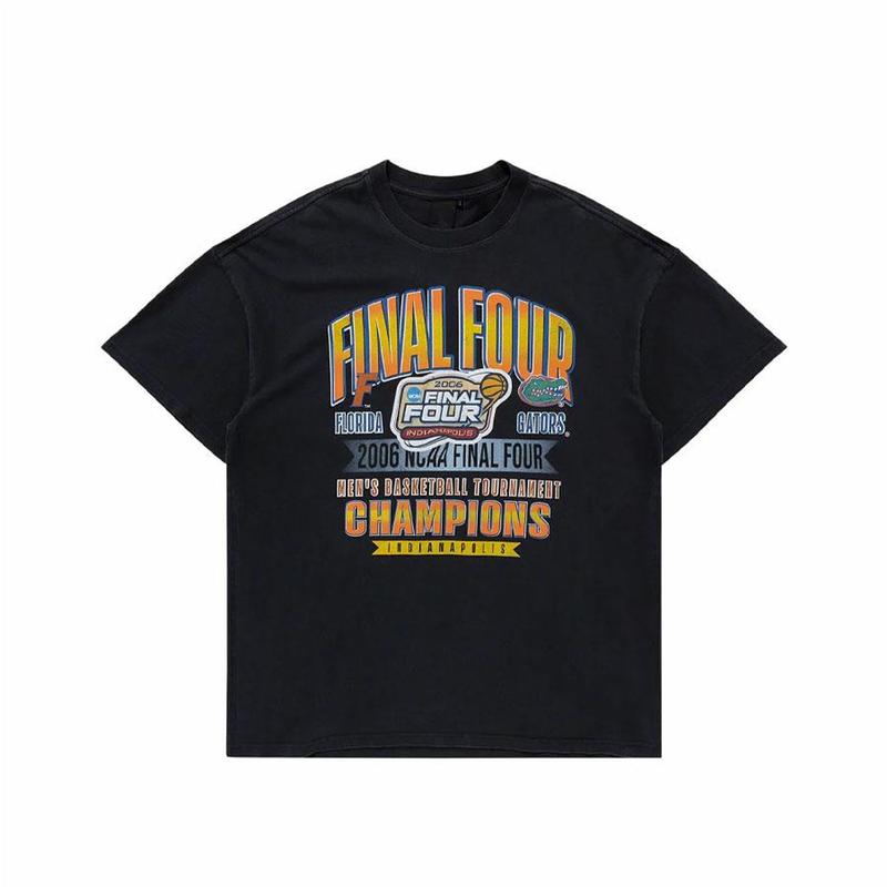Vintage 2006 Final Four Fl0rida Gat0rs T0urnament Champs T-shirt Classic Cotton Menswear Top Polyester Spandex