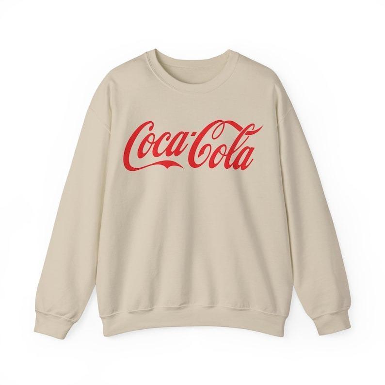 Coca Cola Sweatshirt, Perfect Soda Lover Gift Idea classic soda Sweatshirt, fall crew neck Crewneck Fabric Sweaters Cotton Tops