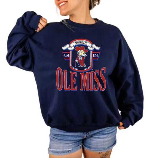 Vintage 90s Ole Miss Rebels University Unisex t-shirt, sweatshirt, hoodie Cotton Menswear