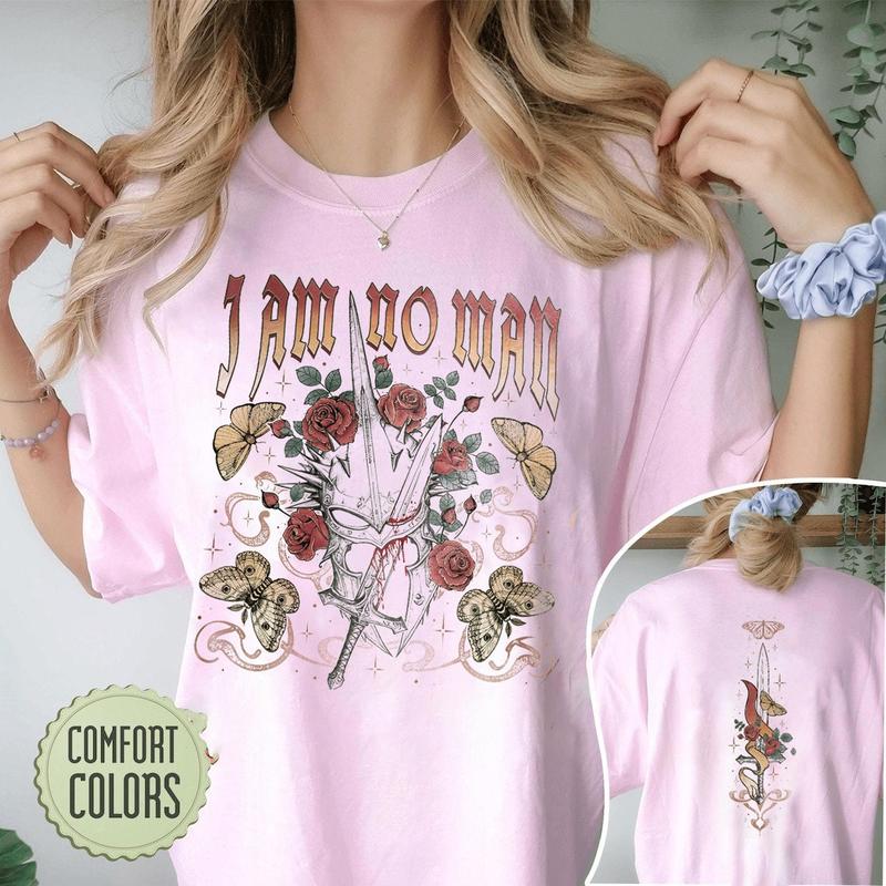 I Am No Man Double Side T-Shirt, LOTR T-Shirt, Fantasy Reader Tee, Book Quote Tee, Girl Power Shirt, Gift for Birthday