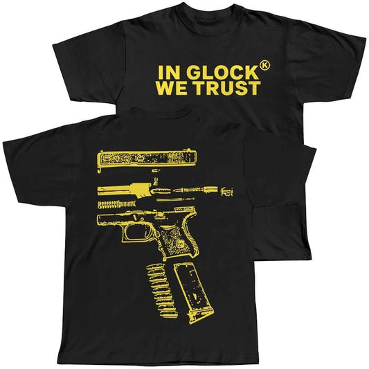 In Glock We Trust Double Sided Shirt, Full Colors, Full Sizes, For Men, For Women Cotton Tee, naughty clothes