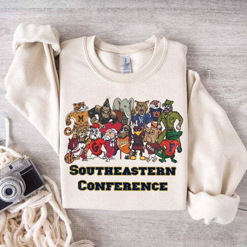 Southeastern Conference Shirts, College Football Sweatshirts, SEC Football Shirts, Football Season Shirts, SEC Mascot Shirt, Football Shirt, Full Size