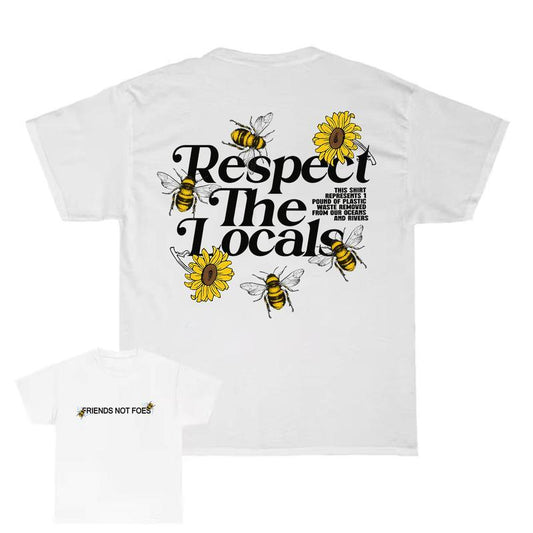 Respect Your Local Bees Graphic Shirt, Full Color, Unisex T-Shirt, For Men, For Women Classic Cotton