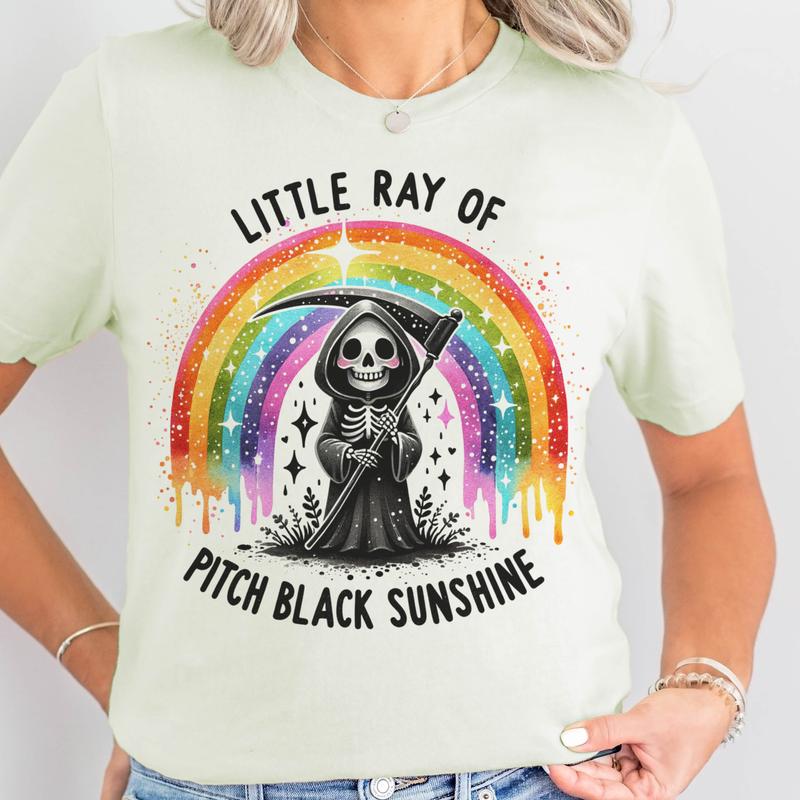 Little Ray Of Pitch Black SunshineTshirt Skull Just Dill With It Pickle Tshirt Little Light Dumpter Fire Tee  Ice Queen Skull Tshirt  Tshirt Funny Wor