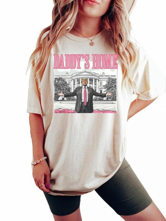 Daddy's Home Shirt, Trum 2024 Shirt, Republican Gift, White House Trum 2024 Shirt, Gilf for her, Election Shirt billabongshirts Cotton Fit summer tshi