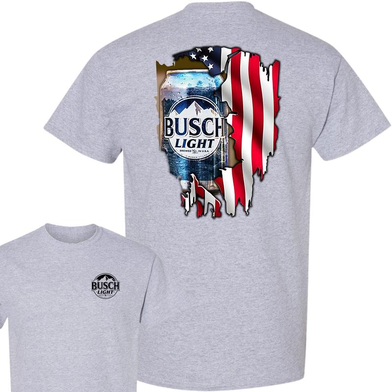 Busch Light Logo Flag T-Shirt, Summer T-Shirt, Full Color T-Shirt, Unisex T-Shirt, For Men, For Women, Gift For All