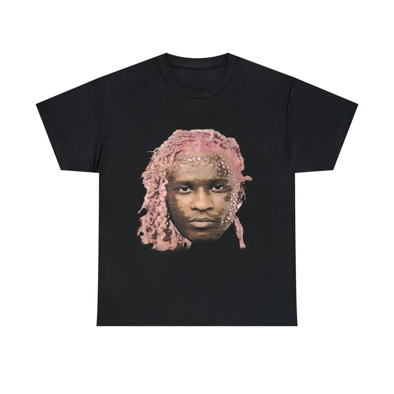 YOUNG THUG T-SHIRT, Kanye Thugger Lil Baby Pink Rare Graphic T-Shirt, Hip Hop Inspired Retro Wardrobe, Perfect for Unisex Vintage Fashion