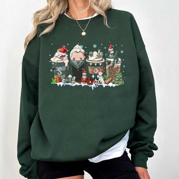 Harry Potter Christmas Drinks, Hogwarts Houses Sweatshirt, Harry Potter Sweatshirt Cotton Shirt, Wizard House Sweatshirt, Womenswear Sweaters, Vintage