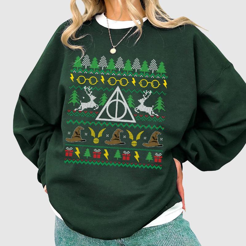 Harry Wizard Ugly Christmas Sweatshirt, Hogwarts T Shirt Magic Muggle Hogwarts Ugly Sweater Shirt, Christmas Xmas Gifts