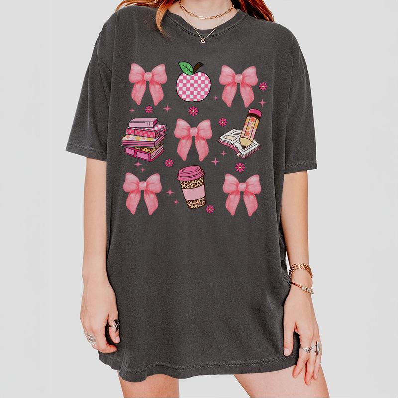 Coquette Teacher Comfort Shirt, Retro Teacher Shirt, Back To School Teacher Tee, Teacher Appreciation Gifts, Teacher Birthday Gifts, New Teacher Gift,