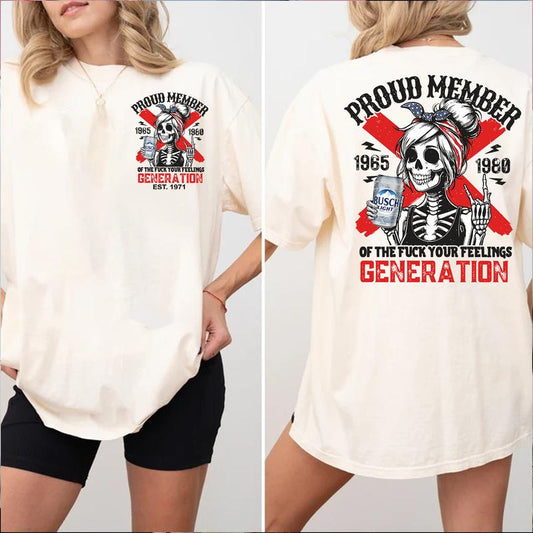 Gen X Proud Member Bus Shirt Raised On Hose Water T-Shirt, Vintage Humor, Funny Quotes Gen X Tee