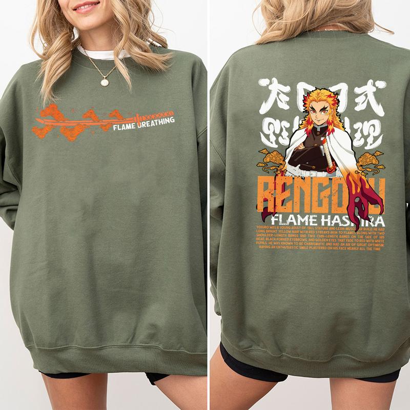Rengoku Flame Hashira Shirt, Kyojuro Rengoku Sweatshirt Hoodie, Demon Slayer t-shirt, Kimetsu no Yaiba Shirt, Anime sweatshirt hoodie, Anime lover t-s