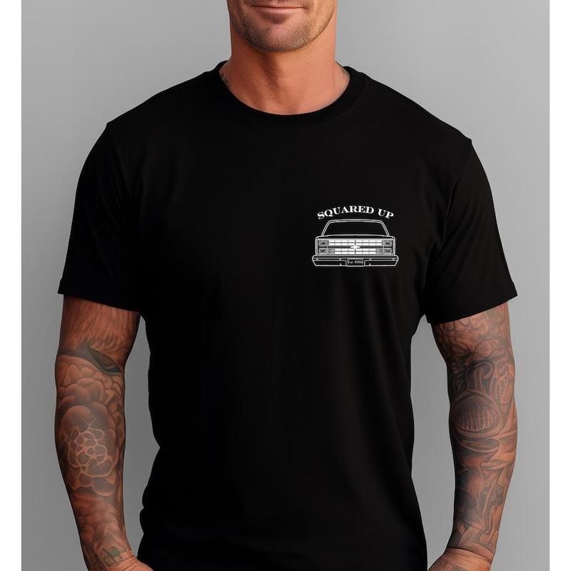Vintage Vibe 2 Sides Squared Up 1986 Chevy Silverado Men's Cotton Tee Old School Chevy Tee Gift for Him Truck Shirt Classic Chevy Truck OL00095 Casual