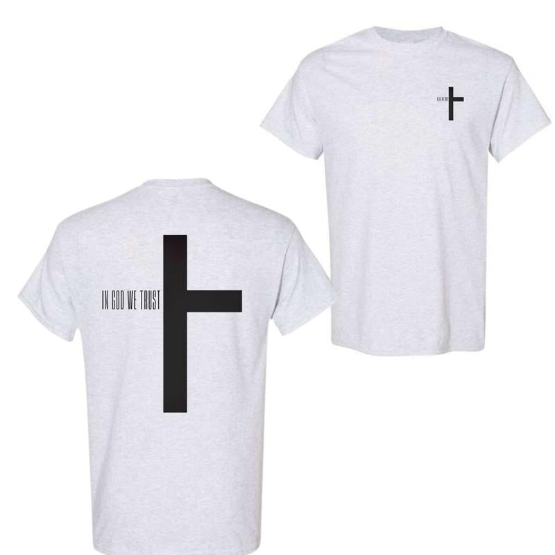 Cross T-Shirt, Christian Shirt, Catholic Faith T-Shirt, In God We Trust Man Shirt, Christian Man Gift For Men For Women