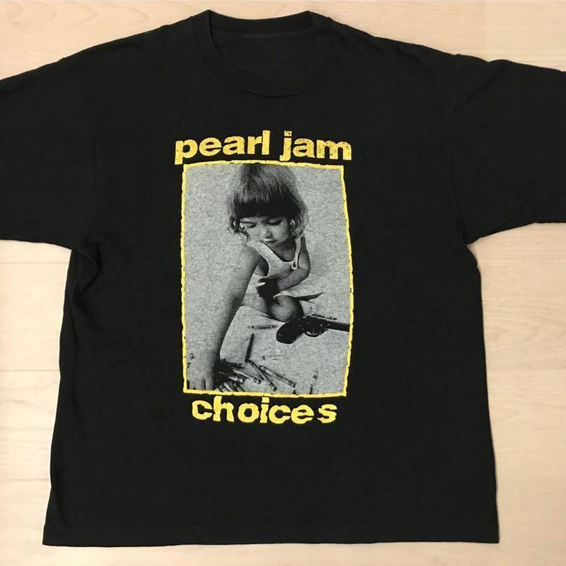 Pearl Jam Choices Rare Yellow Print T-shirt, Pearl Jam Band Tee, Vintage T shirt, Cotton Graphic Tee