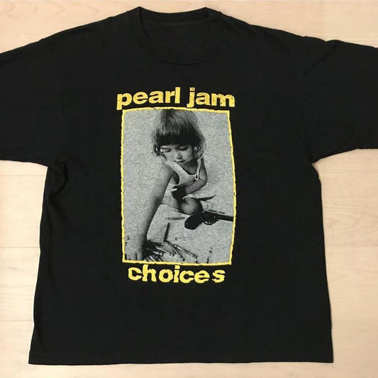 Pearl Jam Choices Rare Yellow Print T-shirt, Pearl Jam Band Tee, Vintage T shirt, Cotton Graphic Tee