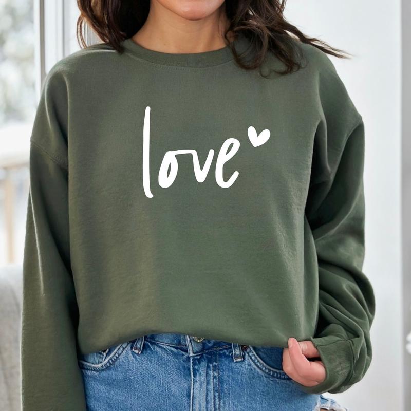 Love Sweatshirt, Heart Shirt, Love Couple Sweatshirt, Women's Sweatshirt, Couple Sweatshirt, Gift For Her