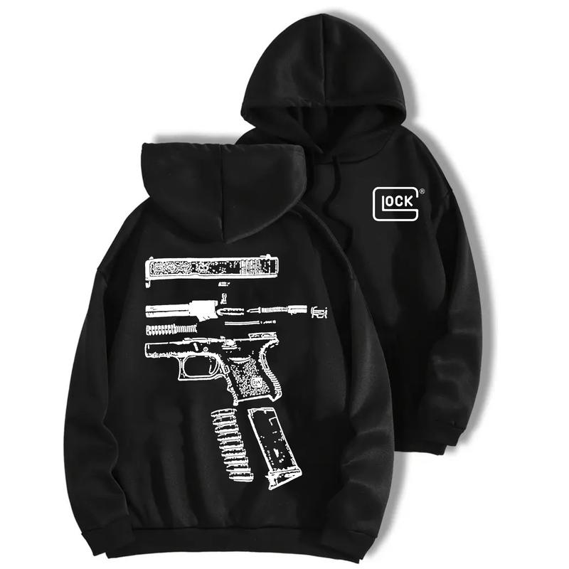 In Glock We Trust Black Hoodie with Multicolor Design for Men and Women - Classic Fit - Menswear