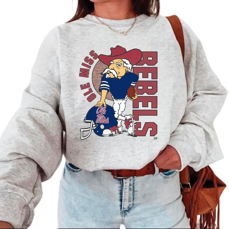 Vintage NCAA Ole Miss Rebels Mascot Unisex t-shirt, sweatshirt, hoodie Cotton Menswear