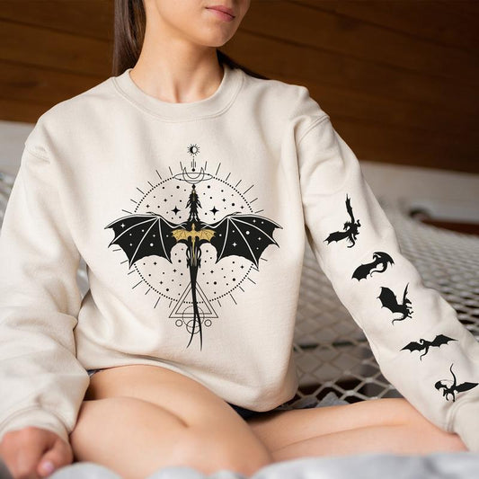 Dragon Rider Sweatshirt, Basgiath War College Hoodie, Fourth Wing, Die Or Fly Tee, Riders Quadrant Tee, Women Gift Tee, Dragons Print on Sleeve