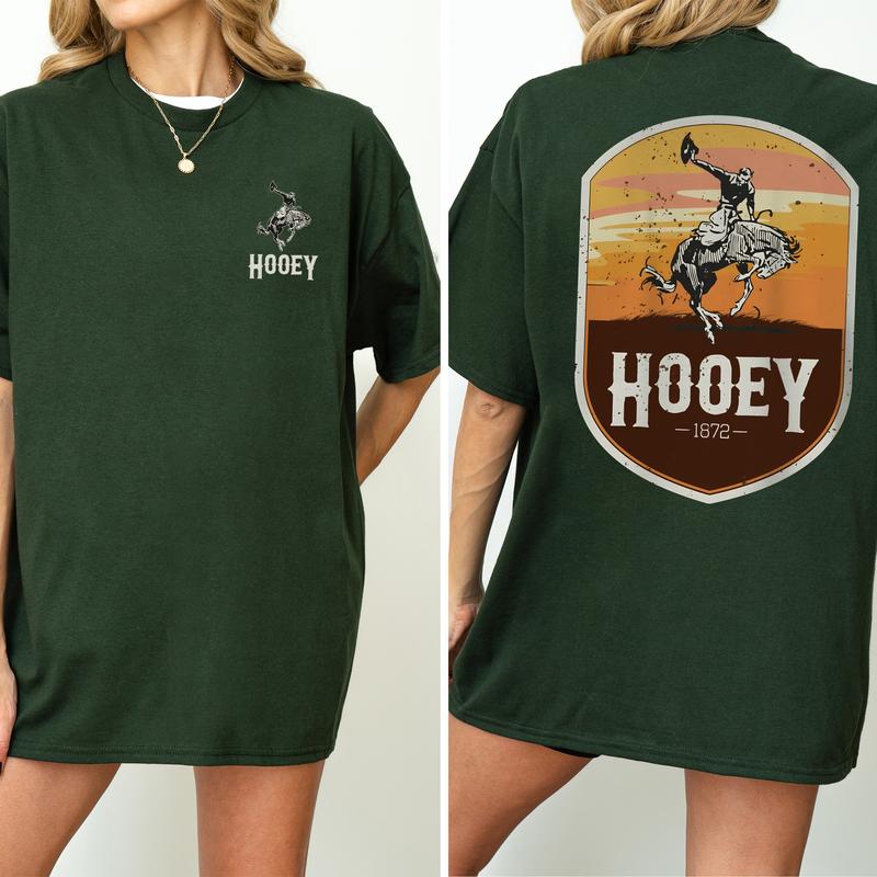 Hooey Men's Cheyenne 2-Sided Printed Graphic Shirt, Vintage Western Rodeo Hooey T-Shirt, Wild West Cowboy Top for Men, Cotton Fabric Casual Womenswear