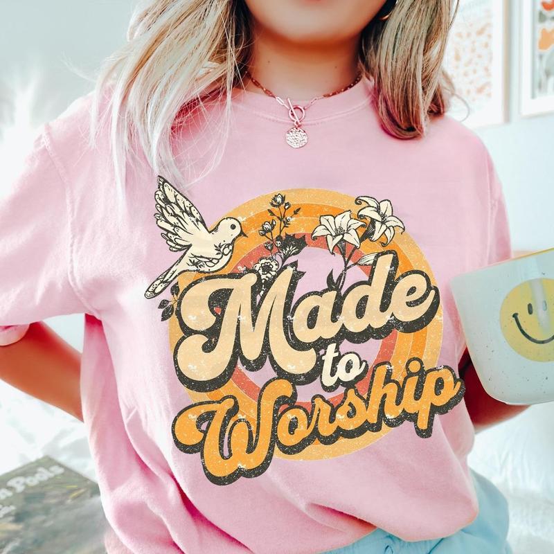 Made To Worship Women Christian Religious Tee, Jesus Apparel Bible Verse Shirt t shirt