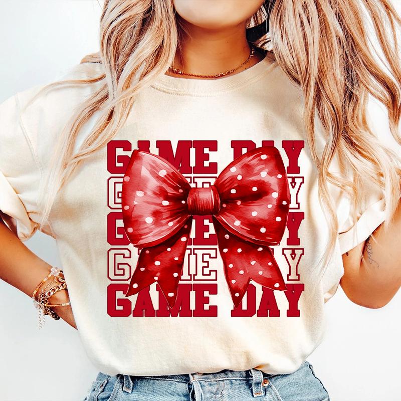 Game Day Shirt, Coquette Bow Shirt, Touchdown Season, Fall Graphic Tee, Autumn Shirt, Shirt for Women, Football Mama, Football Season