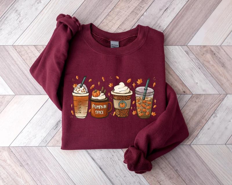 Fall Coffee Sweatshirt, Thanksgiving Sweater, Fall Crewneck Pumpkin Spice Sweatshirt, Pumpkin spice Halloween Sweatshirt Unisex Classic Cotton