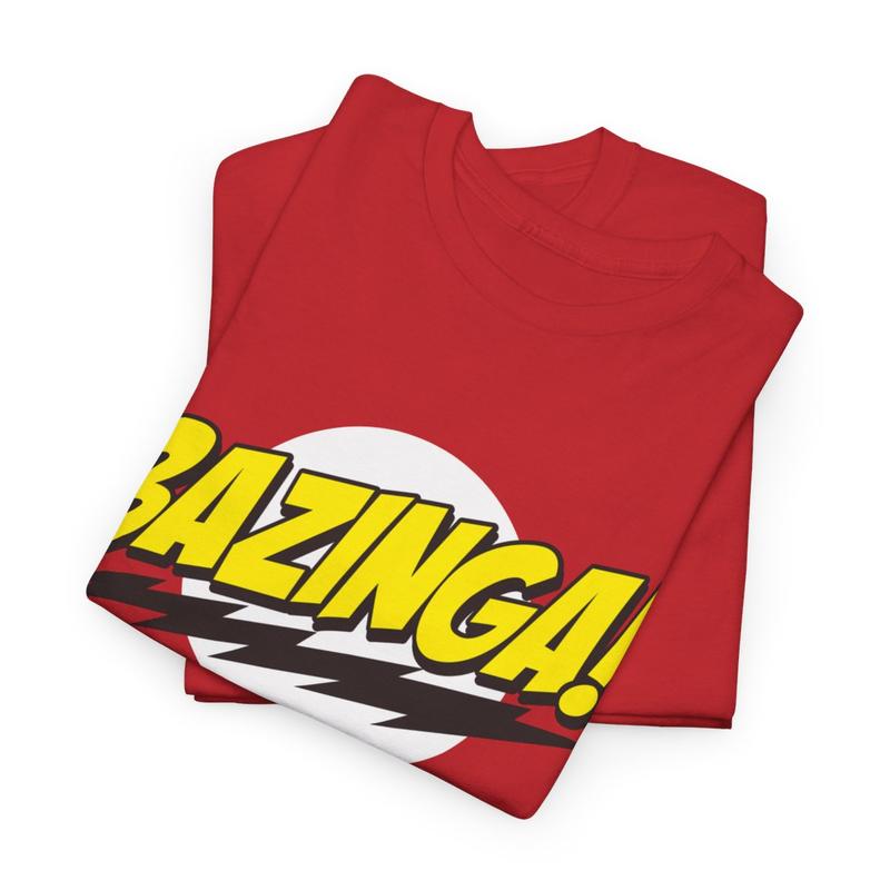 The Big Bang Theory Bazinga Super Logo Menswear  Cotton Streetwear T-Shirt