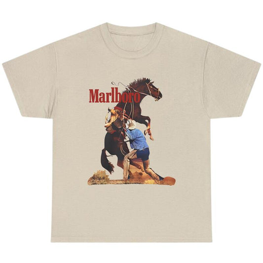 Vintage Marlboro Cowboy Boxy Shirt, Unisex Heavy Blend Tee, Full Color T-Shirt, For Men, For Women
