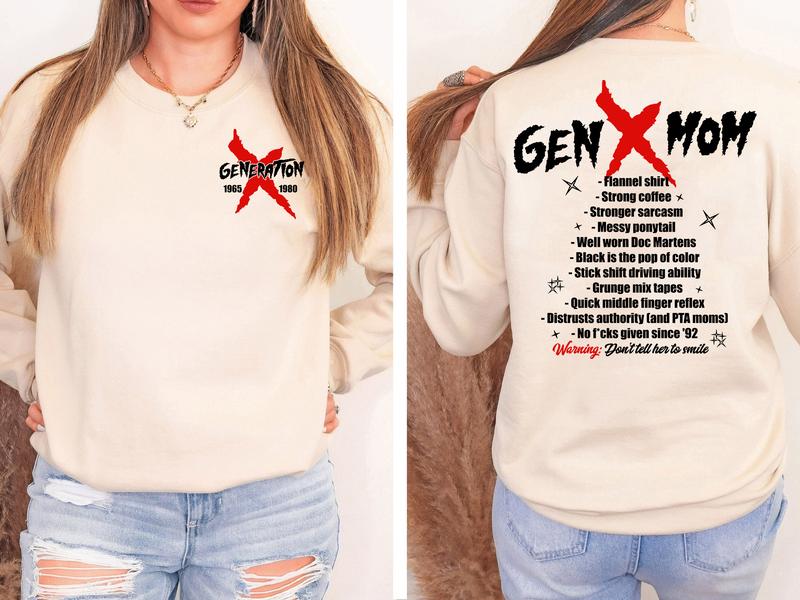 Gen X Mom Shirt Raised On Hose Water, Generation X FAFO Two Side Tee for Proud Gen X Moms