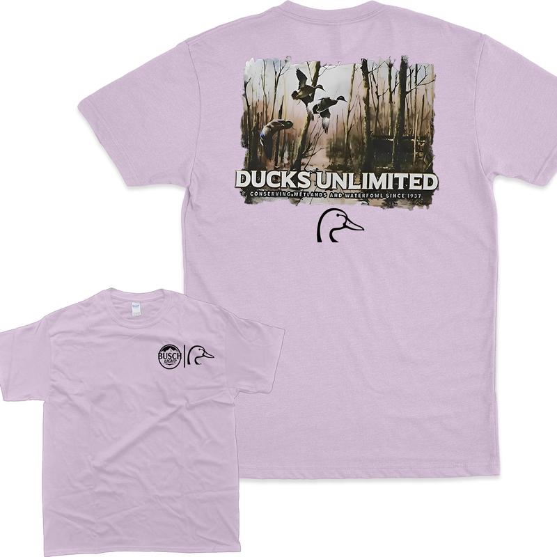 Busch Light Ducks Unlimited T-Shirt, Double Sides T-Shirt, Full Color, For Men, For Women