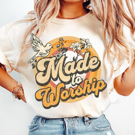 Made To Worship Women Christian Religious Tee, Jesus Apparel Bible Verse Shirt t shirt