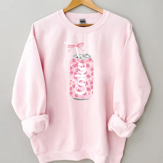 Coquette Coke Sweatshirt, Coke Bow Crewneck, Coke Flower Shirt, Coke Pink Bow Sweathsirt, Diet Coke Lover Sweater, Funny Coke Shirt, Y2k Crewneck, Flo