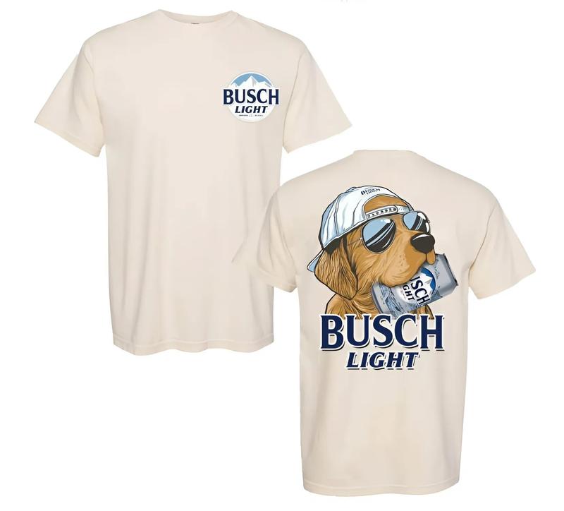 Busch Light Dog Hunting 2 Sided Unisex T-shirt, Graphic Outdoors Beer, Full Colors, For Men, For Women