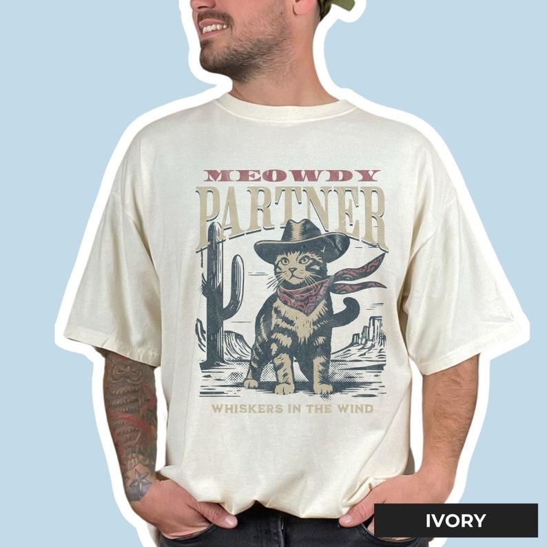 Meowdy Partner Cowboy Cat Shirt, Vintage Cowboy Shirt, Funny Cowboy Cat Shirt, For Men For Women