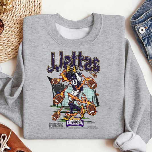 Justin Jefferson Planet Euphoria Sweatshirt, Vintage 90s Unisex Various Sizes and Colors - Classic Sport Graphic Sweater- Unisex For Women And For Men