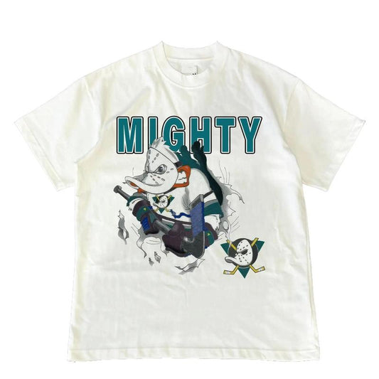 Vintage Mighty Ducks Hallowwen T-Shirt Cotton Short-sleeve Retro Streetwear Tshirt Menswear Top Shortsleeve Casual