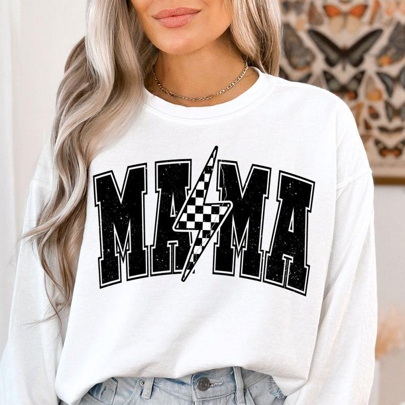 Mama Lightning Bolt Sweatshirt T Shirt, Mama Sweatshirt, Mama T Shirt, Mama Shirt , Mom Life, Mama , Retro Mama, Gift Mama Shirt