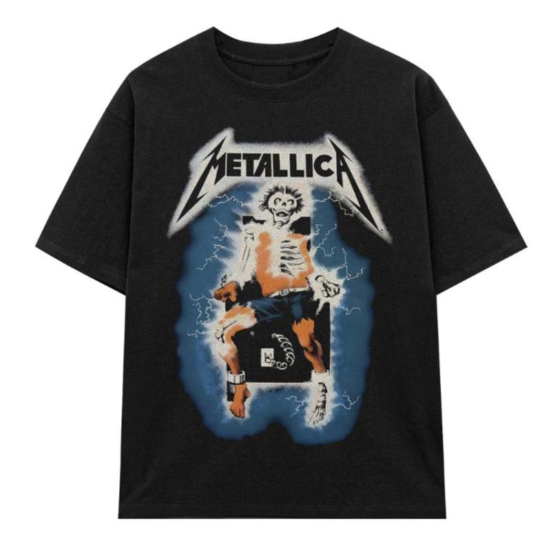 Metallica Oldskul shirt, Oversize, Unisex T-shirt, All Size, Vinatge tees Menswear Top Underwear Tshirt
