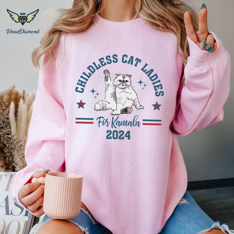 Childless Cat Lady Shirt, Kamala Harris SweatShirt, This Childless Cat Lady is Voting Kamala, Childless Cat Shirt