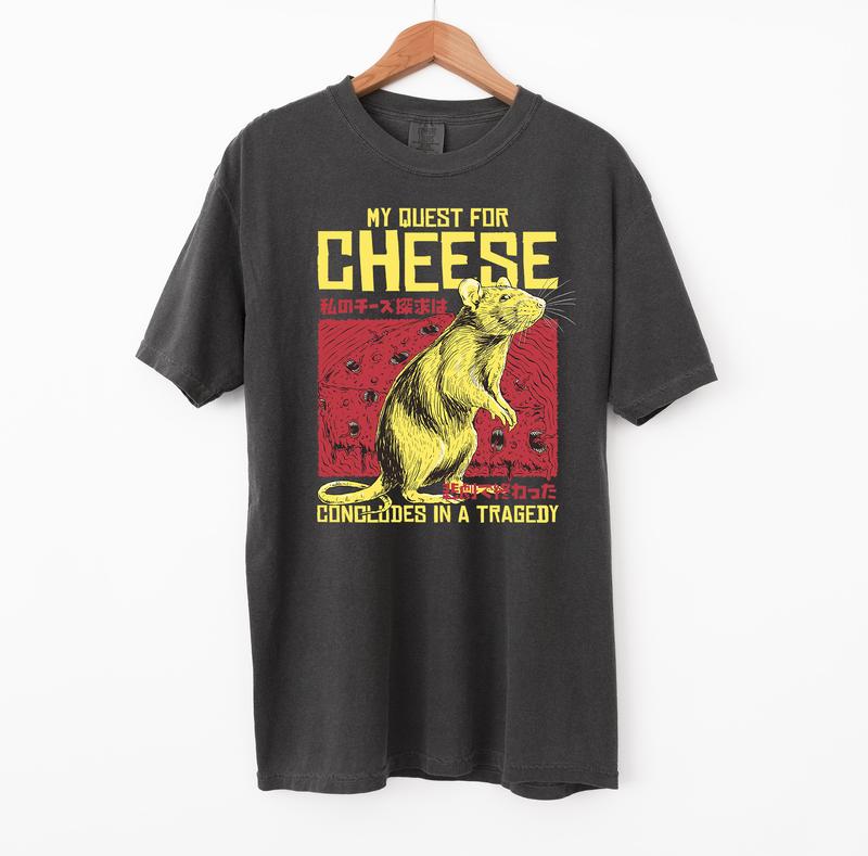 My Quest For Cheese T Shirt, Funny Mouse Comfort Colors T-Shirt
