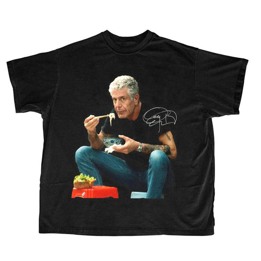 New Anthony Bourdain American chef Gift For Fans Black Cotton T-shirt